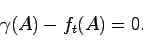 \begin{displaymath}
\gamma(A) - f_t(A)= 0.
\end{displaymath}