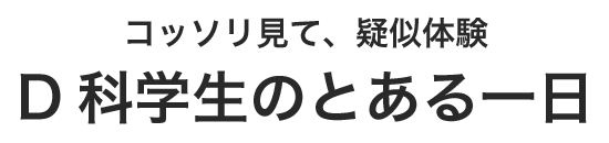 コッソリみて疑似体験　D科学生のとある一日