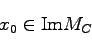 \begin{displaymath}
x_0 \in {\rm Im}M_C
\end{displaymath}