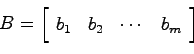 \begin{displaymath}
B = \left[\begin{array}{cccc}b_1 & b_2 & \cdots & b_m \end{array}\right]
\end{displaymath}