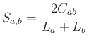 $\displaystyle S_{a,b} = \frac{2C_{ab}}{L_a+L_b}  $