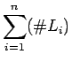 $\displaystyle \sum_{i=1}^n (\char93 L_i)$