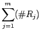 $\displaystyle \sum_{j=1}^m (\char93 R_j)$