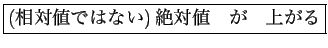 \fbox{(相対値ではない)絶対値　が　上がる}