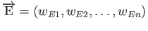 $\overrightarrow{\rm E}=(w_{E1},w_{E2},\ldots,w_{En})$